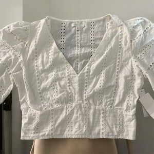 Abound White Eyelet Blouse